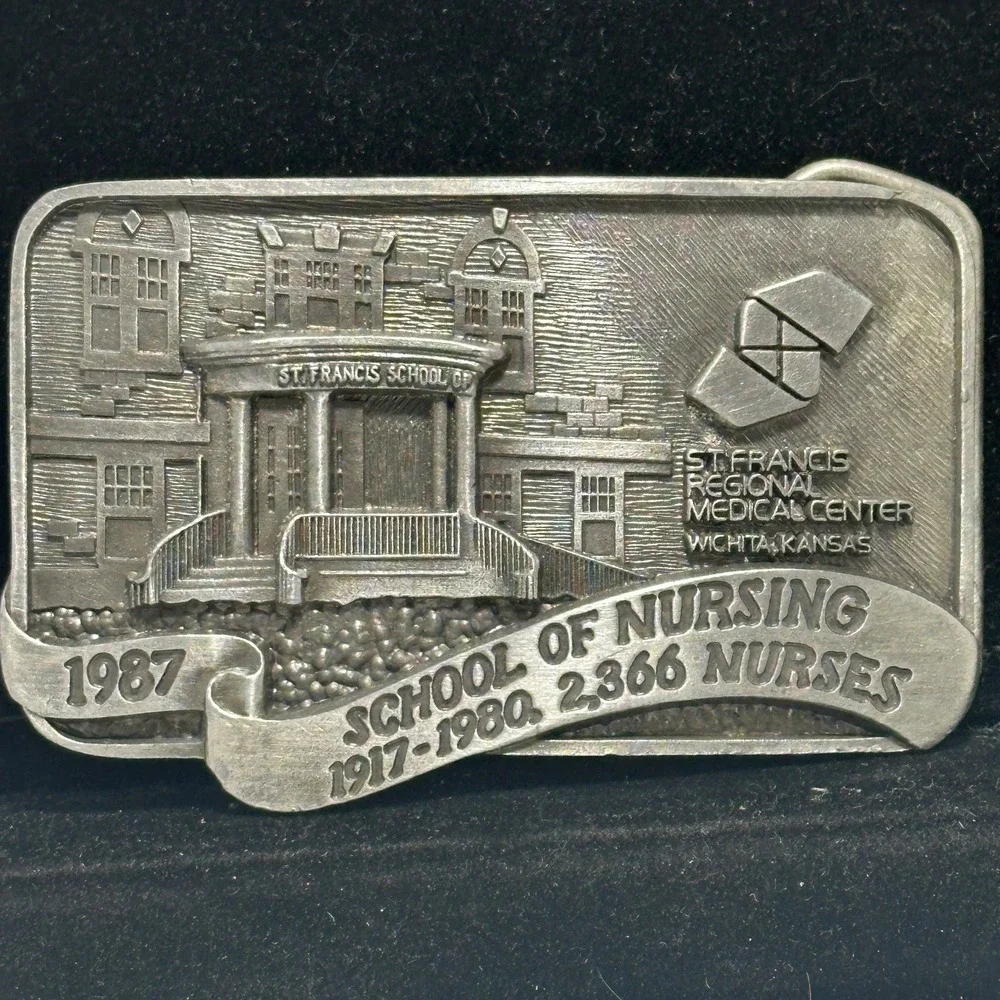 Vintage 1987 St Francis School of Nursing Wichita KS Belt Buckle Limited Edition
